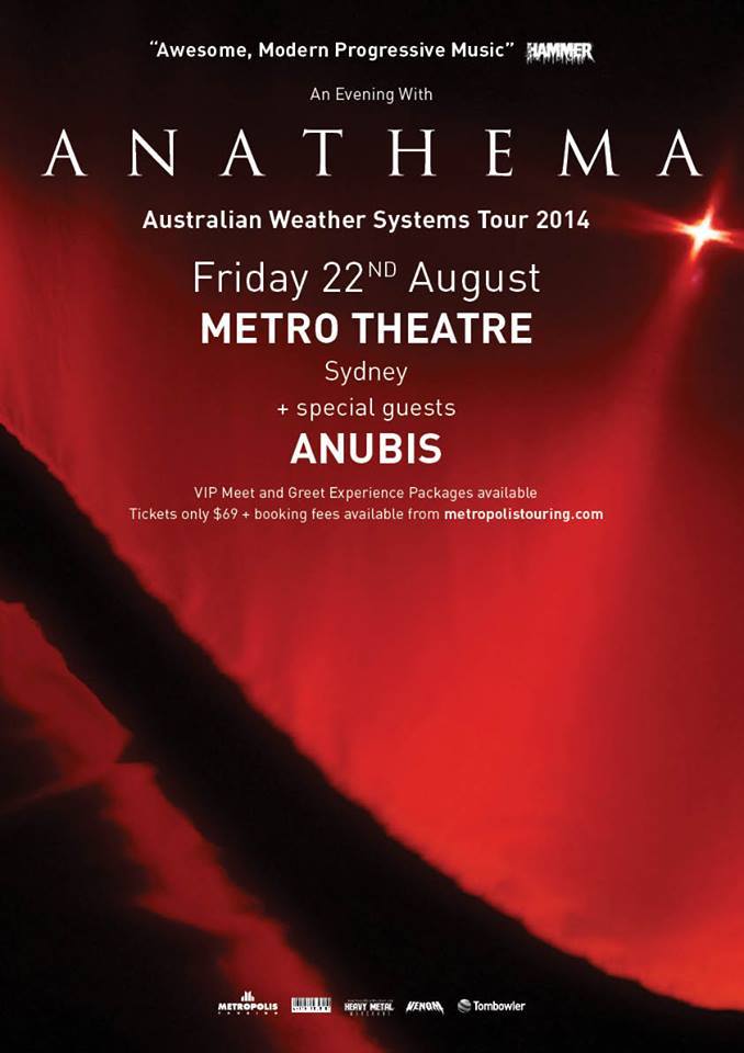 Anubis en première partie de Anathema