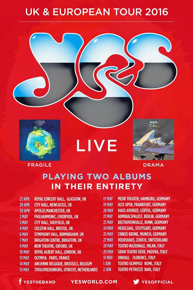 Yes à l'Olympia le 13 mai 2016