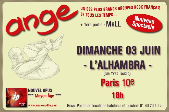 Concert de Ange à L'Alhambra