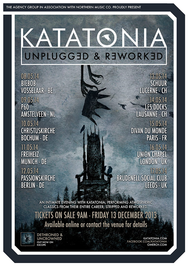 Katatonia en tournée européenne en 2014