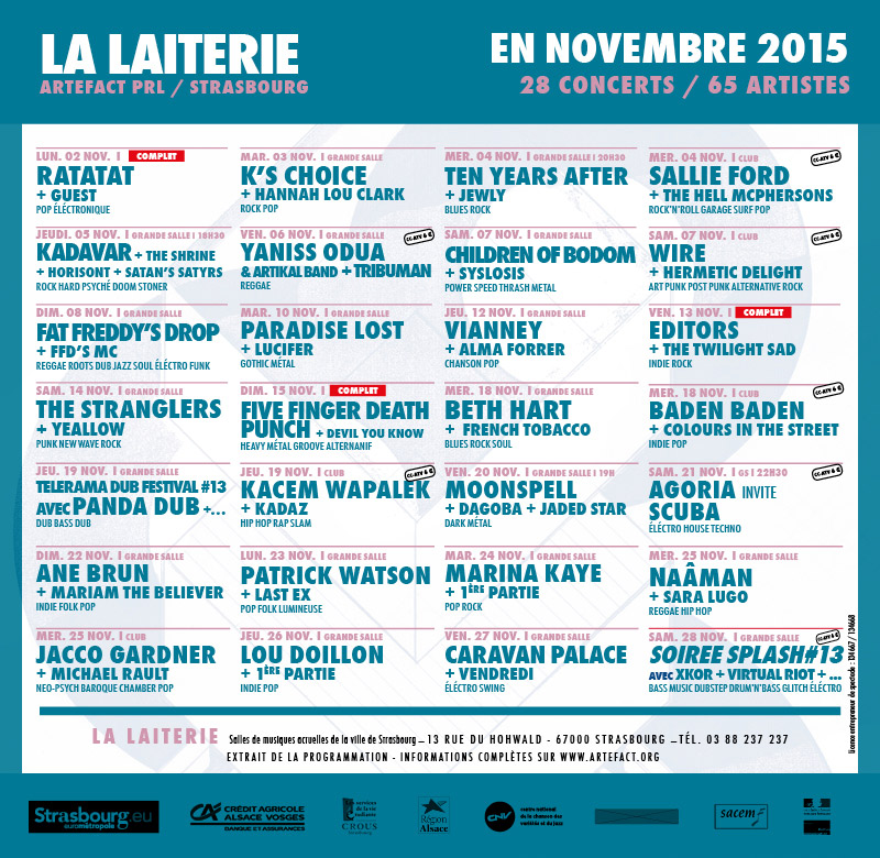 Programme de La Laiterie de novembre