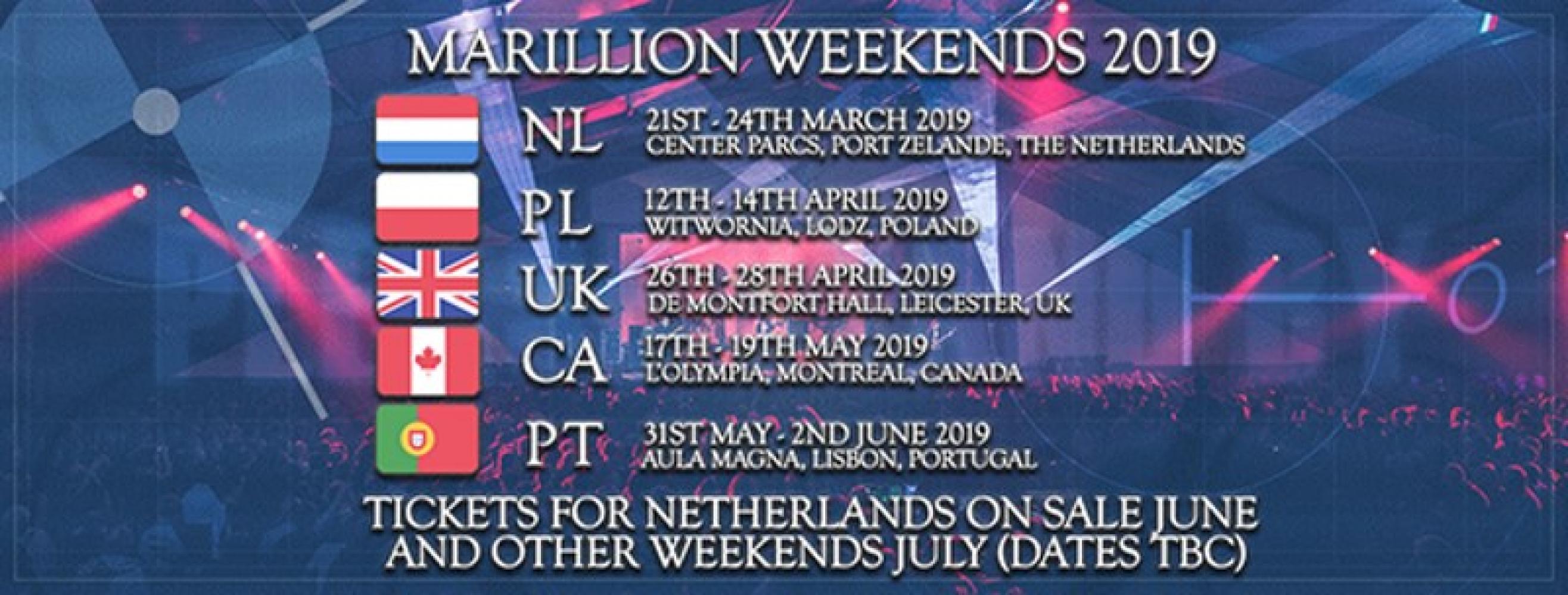 Les weekends avec Marillion en 2019